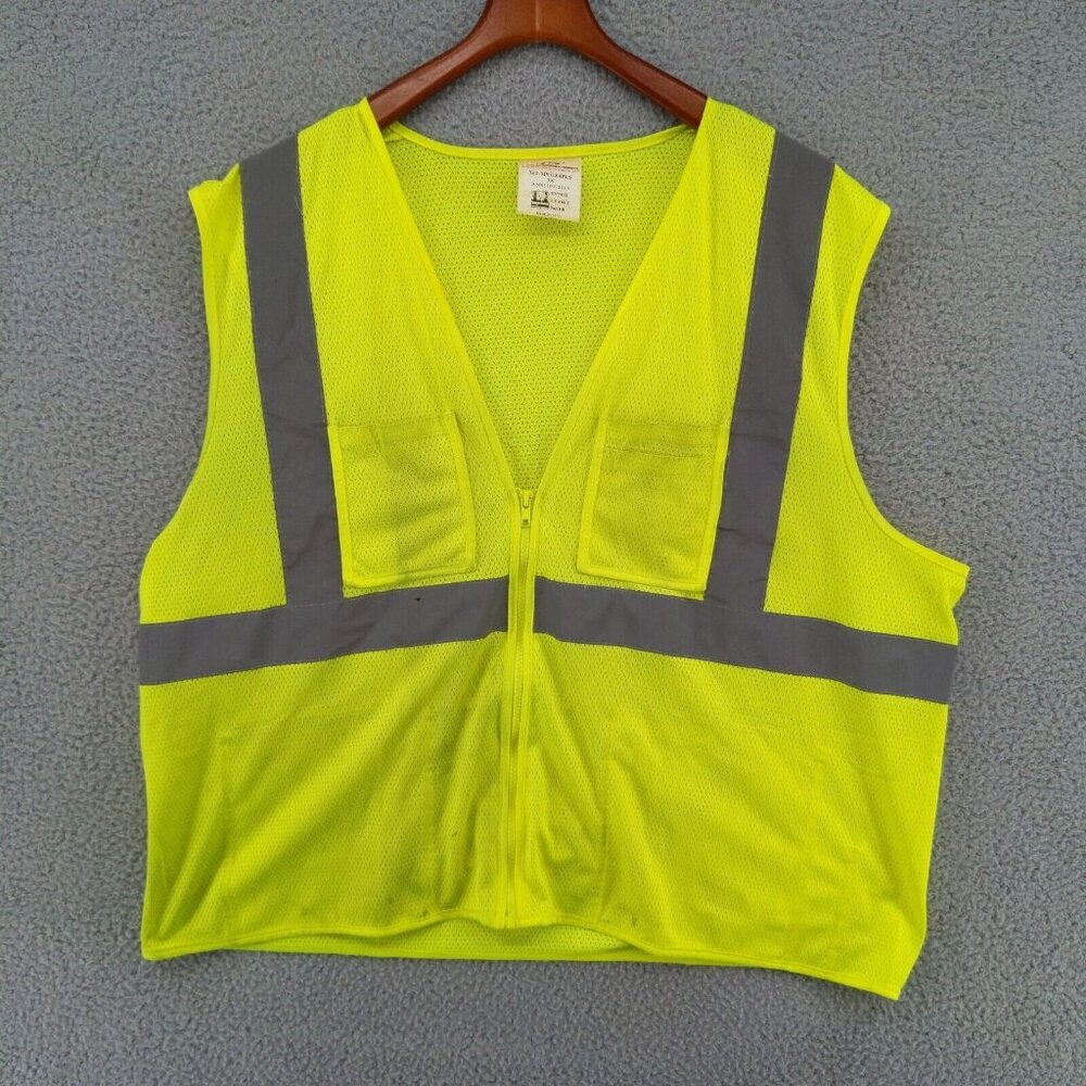 PIP Hi-Visibility Yellow Safety Vest Reflective Mesh Zip ANSI 107-2015 Type R 3X